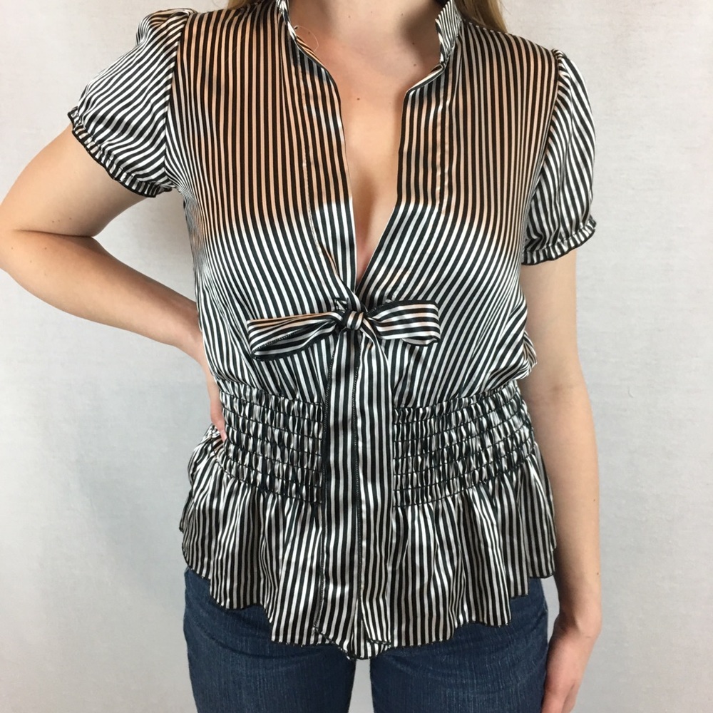Celine Black And White Blouse